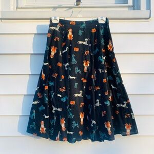 Black Dog Print Skirt